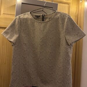 Size 12 Talbots Leopard Print Short Sleeve Top